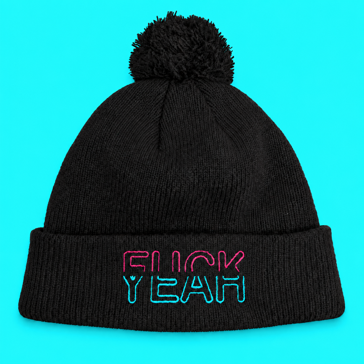 Black Pom Pom Beanie